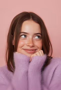 Une femme en tenue décontractée qui sourit, image de talents accessibles et d’un recrutement chaleureux.